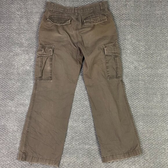 Vintage Old Navy Loose Cargo Pants Men's 31 x 30 Fits 32 x 29 Brown Baggy - Picture 6 of 12